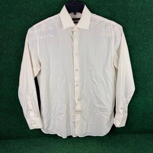 John Varvatos USA Men's Cream Button Down Shirt Long Sleeve Size Medium